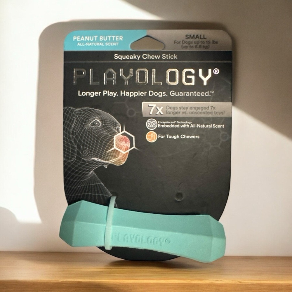 Playology Chew Stick Dog Toy for‎ Dogs S Small Up To 15lbs | Peanut Butter
